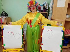 Клоун Бим учит детей общаться в детском саду "Звездочка"