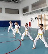 Аттестационный экзамен по Киокусинкай карате сдали шиханские спортсмены